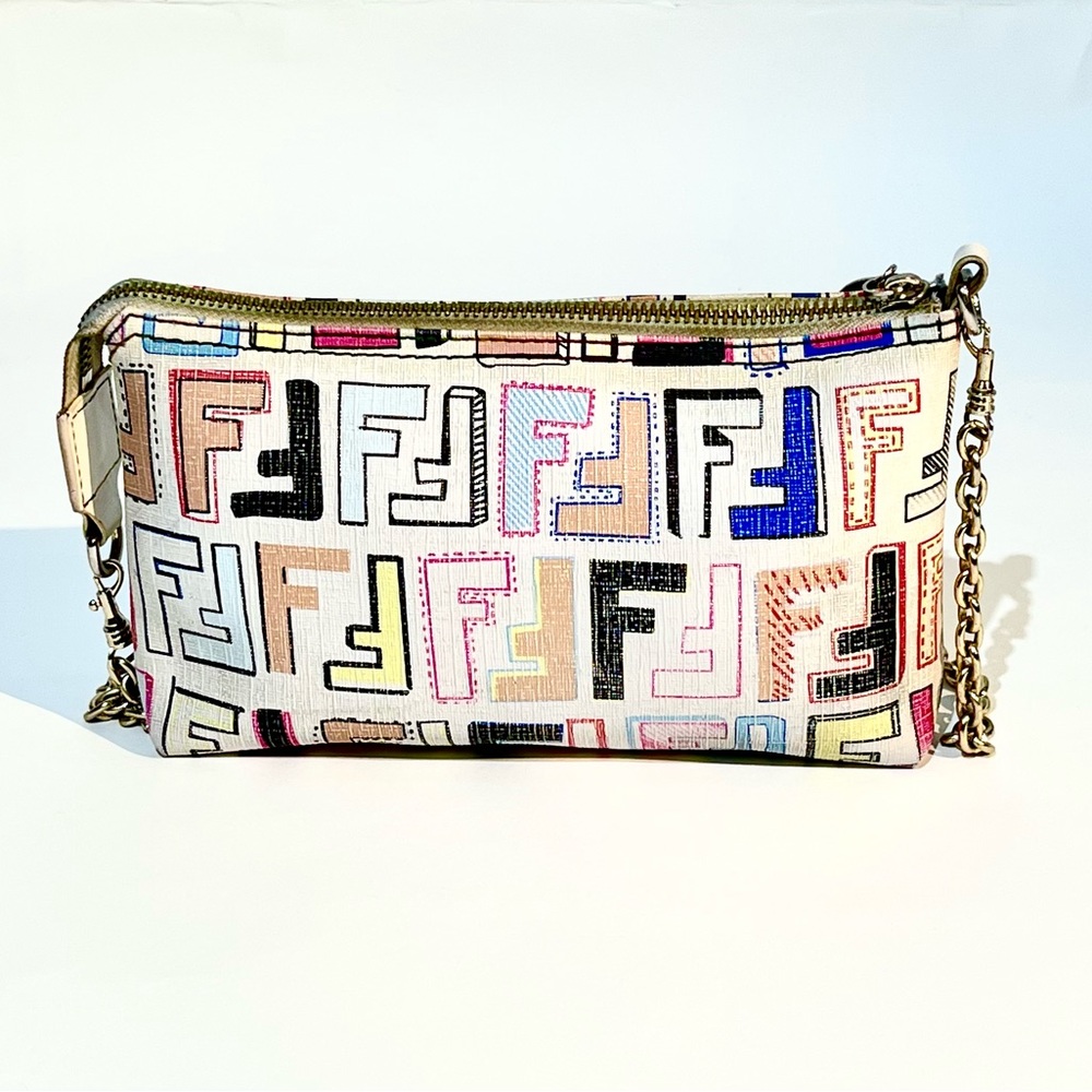 Fendi Baguette Multicolor FF Rare Vintage Bag Hanbag Zucca